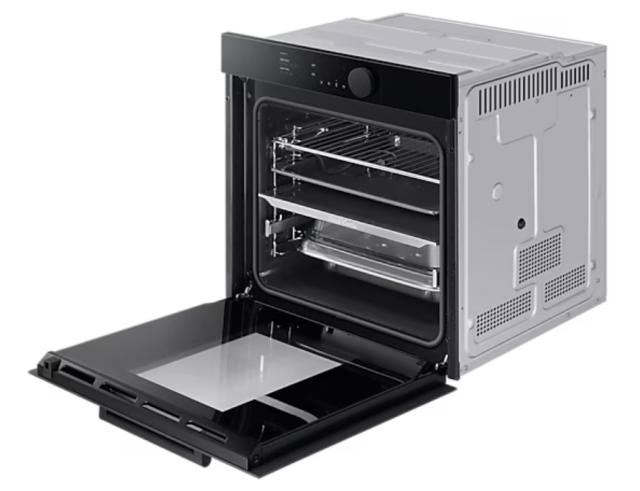 Фурна Samsung NV75T8979RK/EF, Electric oven with BeSpoke Infinite Line design, 75 L, Dual cook Steam, 4.3" TFT-LCD Non touch Display, Pyrolytic cleaning, Wi-Fi connection, 1 level telescopic rail, Special Steam Tray, Meat probe, A+, Black