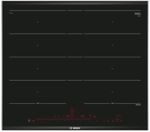 Готварски плот Bosch PXY675DC1E, SER8, Induction hob 60 cm, surface mount with frame, DirectSelect Premium, Extended FlexZone, PerfectFry, MoveMode, Black