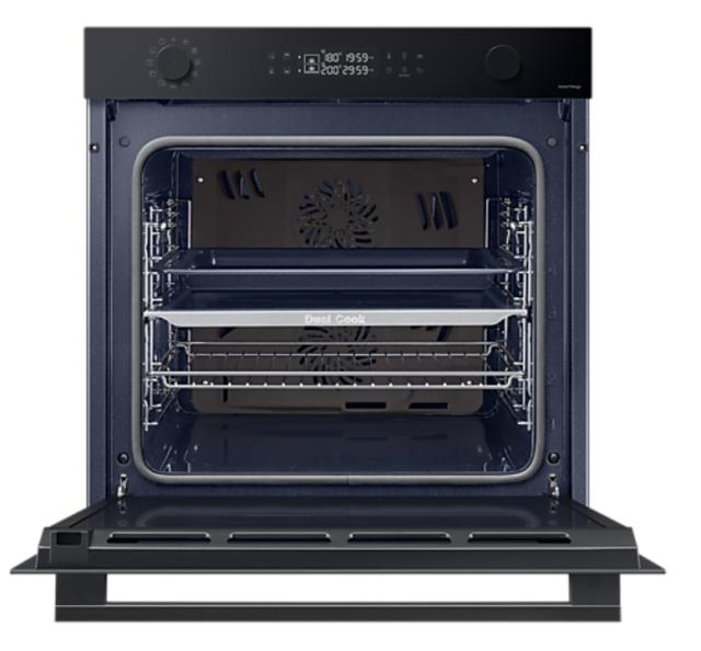 Фурна Samsung NV7B44207AK/U2, Electric Oven with Dual Cook and Natural Steam, Bespoke Design, Air Sous Vide Function, 76 L, Display LED+ Dual Knob, Catalytic cleaning,  auto cook 40, wi fi, Black Glass