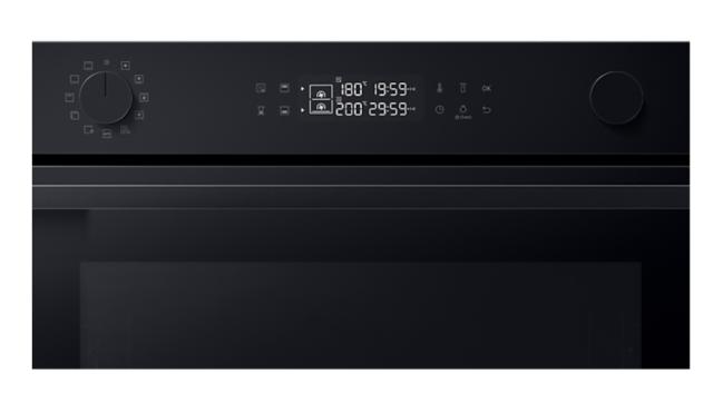 Фурна Samsung NV7B44207AK/U2, Electric Oven with Dual Cook and Natural Steam, Bespoke Design, Air Sous Vide Function, 76 L, Display LED+ Dual Knob, Catalytic cleaning,  auto cook 40, wi fi, Black Glass