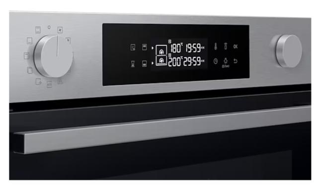 Фурна Samsung NV7B44207AS/U2, Electric Oven with Dual Cook and Natural Steam, Bespoke Design, Air Sous Vide Function, 76 L, Display LED+ Dual Knob, Catalytic cleaning,  auto cook 40, Child safety lock, wi fi, Stainless steel
