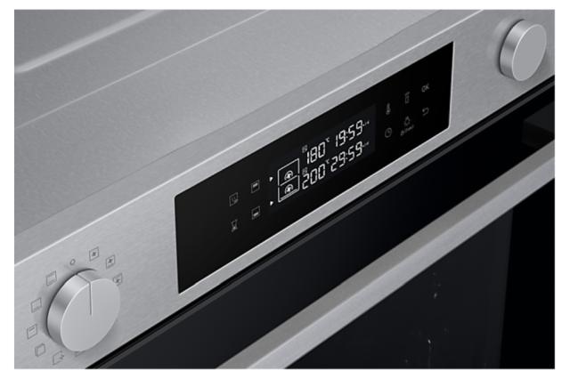 Фурна Samsung NV7B44207AS/U2, Electric Oven with Dual Cook and Natural Steam, Bespoke Design, Air Sous Vide Function, 76 L, Display LED+ Dual Knob, Catalytic cleaning,  auto cook 40, Child safety lock, wi fi, Stainless steel