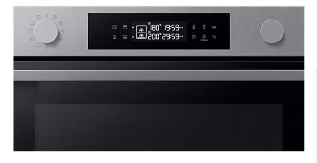 Фурна Samsung NV7B44207AS/U2, Electric Oven with Dual Cook and Natural Steam, Bespoke Design, Air Sous Vide Function, 76 L, Display LED+ Dual Knob, Catalytic cleaning,  auto cook 40, Child safety lock, wi fi, Stainless steel
