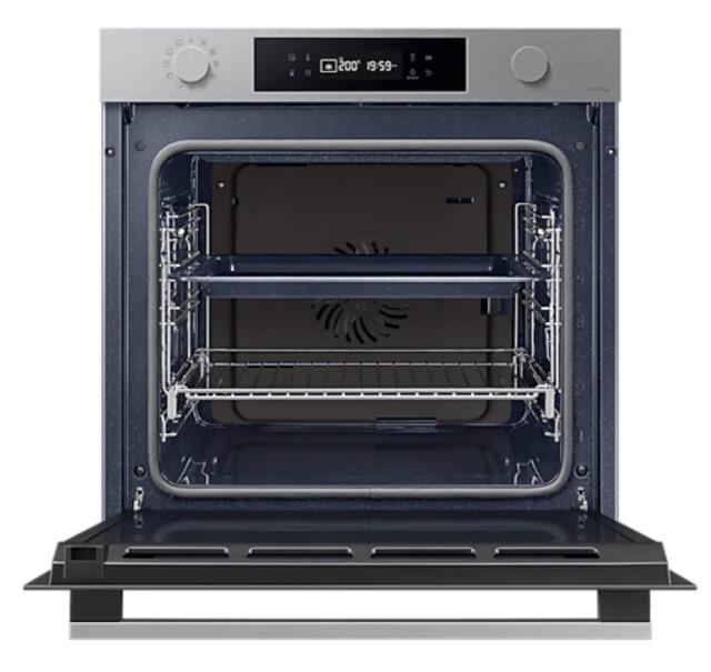 Фурна Samsung NV7B41201AS/U2, Single fan electric oven with Natural Steam and Bespoke design, 76 L, Display LED+ Dual Knob, Catalytic cleaning,  auto cook 20, wi fi, 1level half telescopic, Stainless steel