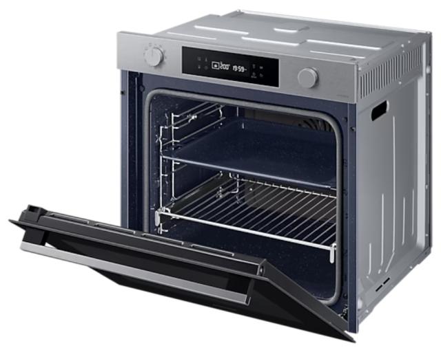Фурна Samsung NV7B41201AS/U2, Single fan electric oven with Natural Steam and Bespoke design, 76 L, Display LED+ Dual Knob, Catalytic cleaning,  auto cook 20, wi fi, 1level half telescopic, Stainless steel