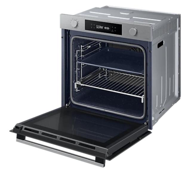 Фурна Samsung NV7B41201AS/U2, Single fan electric oven with Natural Steam and Bespoke design, 76 L, Display LED+ Dual Knob, Catalytic cleaning,  auto cook 20, wi fi, 1level half telescopic, Stainless steel