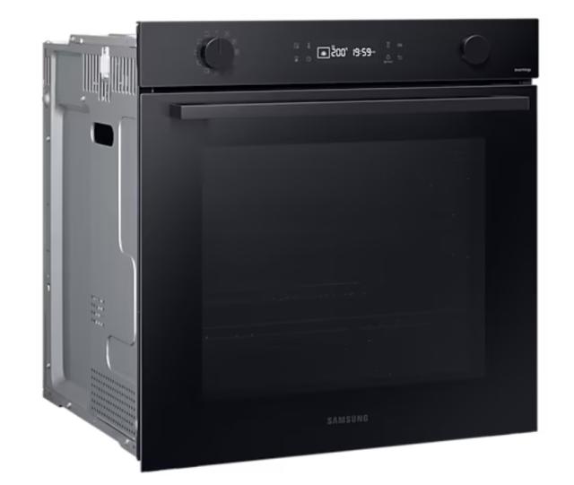 Фурна Samsung NV7B41205AK/U2, Single fan electric oven with Natural Steam and Bespoke design, 76 L, Display LED+ Dual Knob, Catalytic cleaning,  auto cook 20, wi fi, 1level half telescopic, Black Glass