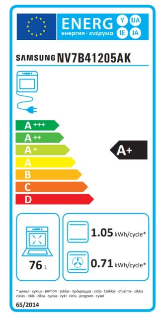 Фурна Samsung NV7B41205AK/U2, Single fan electric oven with Natural Steam and Bespoke design, 76 L, Display LED+ Dual Knob, Catalytic cleaning,  auto cook 20, wi fi, 1level half telescopic, Black Glass