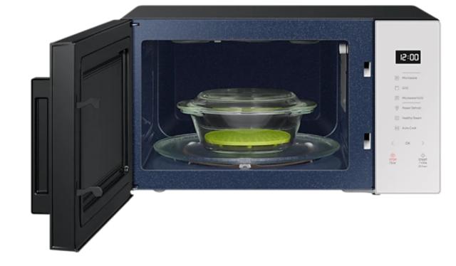 Микровълнова печка Samsung MG30T5018UE/ET,Bespoke Microwave Oven, Grill Function, 30L, 1400W, LED Display, Black body, Clean Porcelain door