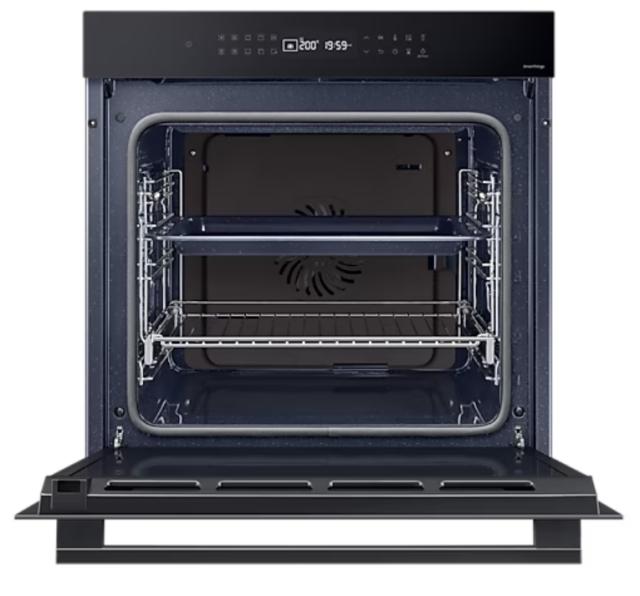 Фурна Samsung NV7B4020ZAK/U2, Single fan electric oven, Natural Steam and Bespoke design, 76 L, Display LED+ Full Touch Control, Catalytic cleaning, 1 Level half telescopic, auto cook 20, wi fi, Black Glass