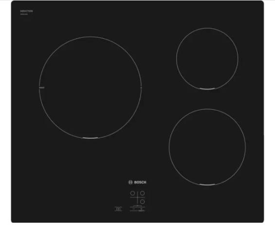 Готварски плот Bosch PUC611AA5E, SER2, Induction hob, 60 cm, 3 zones, surface mount without frame, Black