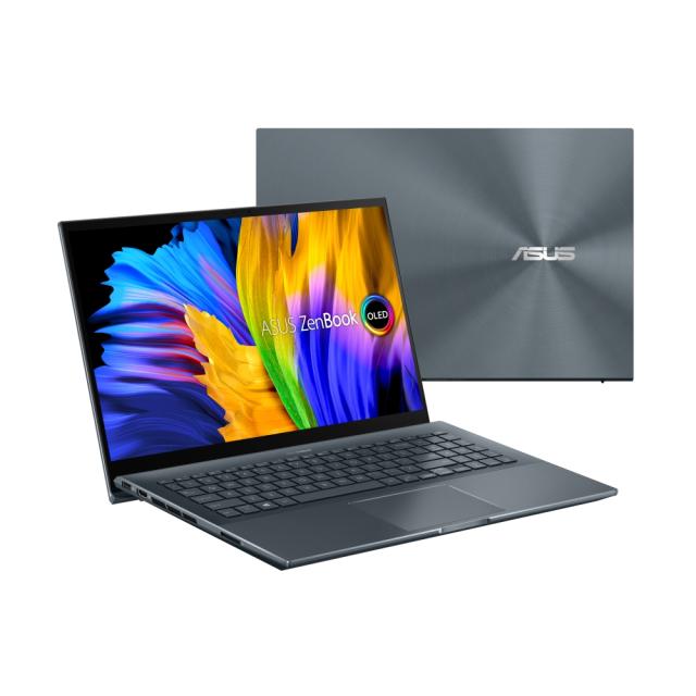 Лаптоп Asus Zenbook Pro OLED UM535QE-OLED-KY731X, AMD Ryzen 7 5800H 3.2 GHz(16M Cache, up to 4.4 GHz) OLED 15.6" FHD IPS (1920x1080) Glare Touch, 16GB, PCIEG3x2 1TB SSD, RTX 3050 Ti 4GB,Thunderbolt,TPM,Windows 11 Pro, Bag, Stylus+Pantum M6500W Laser 