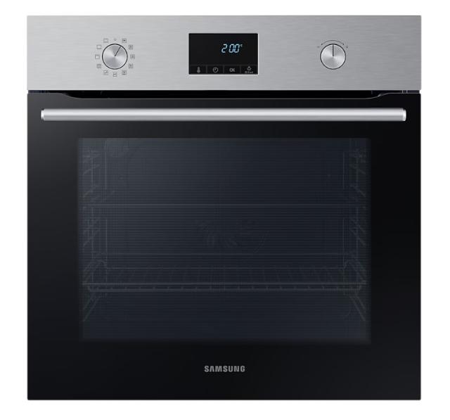 Фурна Samsung NV68A1170BS/OL, Single Fan Electric Oven, 68 L, Pyrolytic Clening, A energy class, Led/ Ice blue display, Pop-up Dial, Auto prgrams 20, Stainless steel
