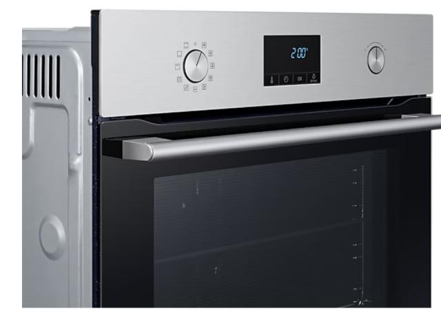 Фурна Samsung NV68A1170BS/OL, Single Fan Electric Oven, 68 L, Pyrolytic Clening, A energy class, Led/ Ice blue display, Pop-up Dial, Auto prgrams 20, Stainless steel