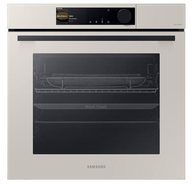 Фурна Samsung NV7B6665IAA/U2, Electric Oven with Dual Cook and Dual Cook Steam, Bespoke Design, Air Sous Vide Function, 76 L, Display 4.3'' TFT-LCD Dial & Touch, Cleaning Method Catalytic & Steam Clean, WI-FI, Add Steam, Air Fry, Satin Beige