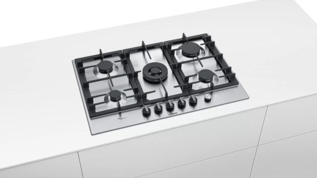 Готварски плот Bosch PCR7A5M90, Serie 6, Gas hob, 5 zones, FlameSelect, 75 cm, Stainless steel, 