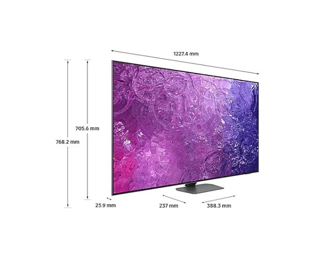 Телевизор Samsung 65'' 65QN90C NEO QLED FLAT, SMART, 120 Hz, Direct Full-Array, Neo Quantum HDR+, FreeSync Premium Pro, Dolby Atmos, Q-Symphony, Bixby, Bluetooth 5.2, Wi-Fi 5, 4xHDMI 2.1, 2xUSB, Tizen, Silver