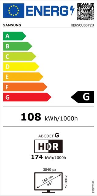 Телевизор Samsung 65" 65CU8072 4K UHD LED TV, SMART, Crystal Processor 4K, HDR 10+, Mega Contrast, Q-Symphony, 3xHDMI, 2xUSB, Wi-Fi 5, Bluetooth 5.2, Frameless, Tizen, Black