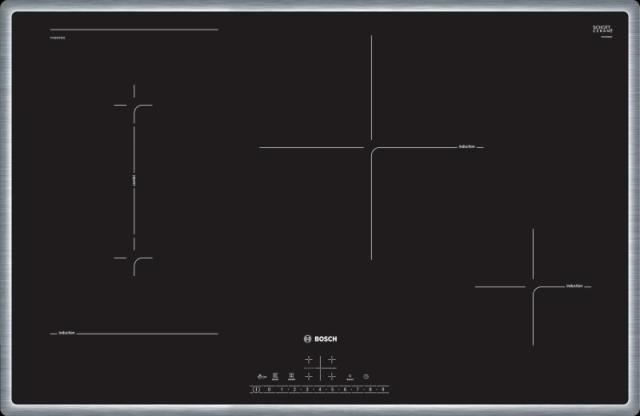 Готварски плот Bosch PVS845FB5E SER6; Premium; Induction electric cooktop 2 + CombiZone, MoveMode (2 levels)