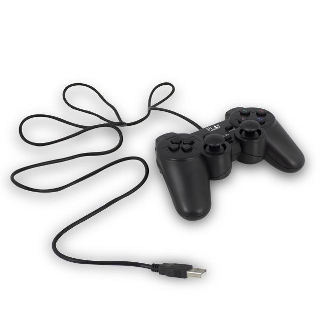 Жичен геймпад за PC Ewent PL3330, USB, Черен