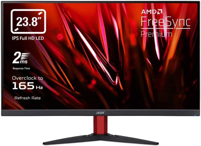 Монитор Acer Nitro KG242YPbmiipx, 23.8'' IPS, ZeroFrame, FreeSync Premium, HDR10, 0.5ms(Min.), 100M:1, 250 nits, FHD 1920x1080, up to 165Hz, 2xHDMI, 1xDP, Audio out, Speakers 2x2W, Tilt, Black