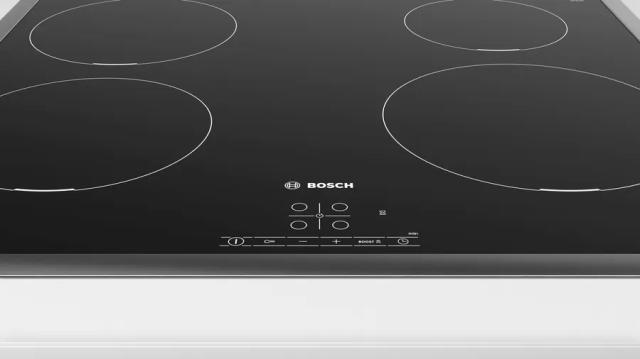 Готварски плот Bosch PIE645BB5E SER4, Induction electric cooktop, 4 zones, TouchSelect, QuickStart, Restart, inox frame, 7,4 kW, 60 cm