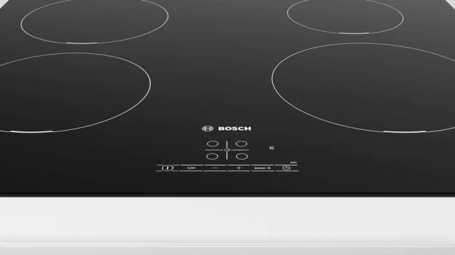 Готварски плот Bosch PUE611BB6E SER4, Induction electric cooktop, 4 zones, TouchSelect, QuickStart, Restart, frameless, 4,6 kW, 60 cm