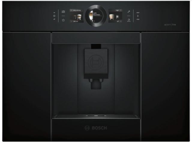 Кафемашина Bosch CTL836EC6, SER8, Built-in fully-automatic coffee machine, SensoFlowSystem, Aroma Double Shot, AutoMilk Clean, 19 bar, TFT displ. 3x4,5cm, HC, Brita filter incl., black, accent | line