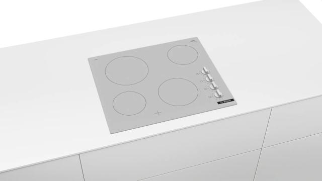Готварски плот Bosch PKE612CA2E, SER2, Electric cooktop, 4 zones, Sword knobs, 9 power levels, frameless, White, 6,6 kW, 60cm
