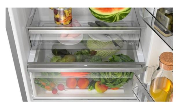 Хладилник Bosch KGN49AIBT, SER6, FS fridge-freezer NoFrost, B, 203/70/67cm, 440l(311+129), 35dB(B), IC, VitaFresh XXL, 0° drawer, Metal Backwall with Multi Airflow,  Flex Interior, Intelligent Inverter Technology, display, Inox EasyClean