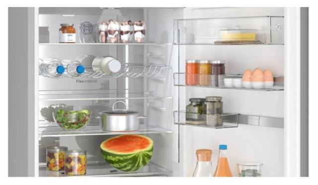 Хладилник Bosch KGN49AIBT, SER6, FS fridge-freezer NoFrost, B, 203/70/67cm, 440l(311+129), 35dB(B), IC, VitaFresh XXL, 0° drawer, Metal Backwall with Multi Airflow,  Flex Interior, Intelligent Inverter Technology, display, Inox EasyClean