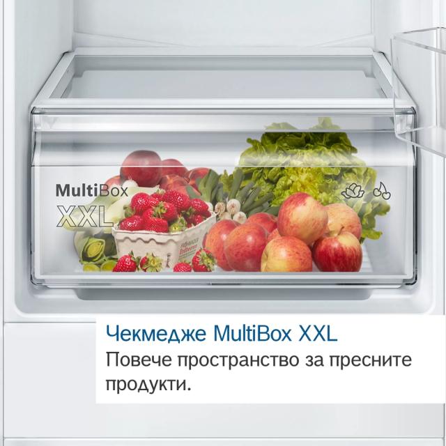 Хладилник Bosch KGN49VXDT, SER4, FS fridge-freezer NoFrost, D, 203/70/67cm, 440l(311+129), 35dB(B), IC, VitaFresh XXL, 0° drawer, Glossy Backwall with Multi Airflow, Intelligent Inverter Technology, handles, Black Inox Antifingerprint
