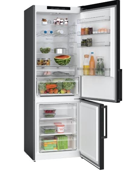 Хладилник Bosch KGN49VXDT, SER4, FS fridge-freezer NoFrost, D, 203/70/67cm, 440l(311+129), 35dB(B), IC, VitaFresh XXL, 0° drawer, Glossy Backwall with Multi Airflow, Intelligent Inverter Technology, handles, Black Inox Antifingerprint