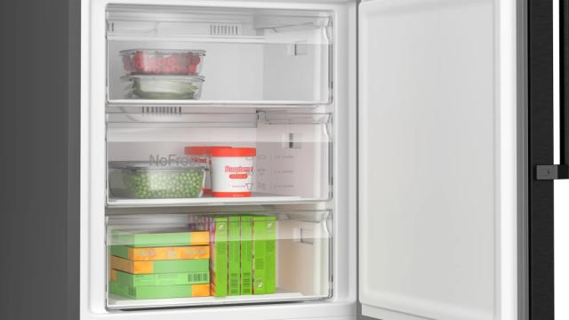 Хладилник Bosch KGN49VXDT, SER4, FS fridge-freezer NoFrost, D, 203/70/67cm, 440l(311+129), 35dB(B), IC, VitaFresh XXL, 0° drawer, Glossy Backwall with Multi Airflow, Intelligent Inverter Technology, handles, Black Inox Antifingerprint