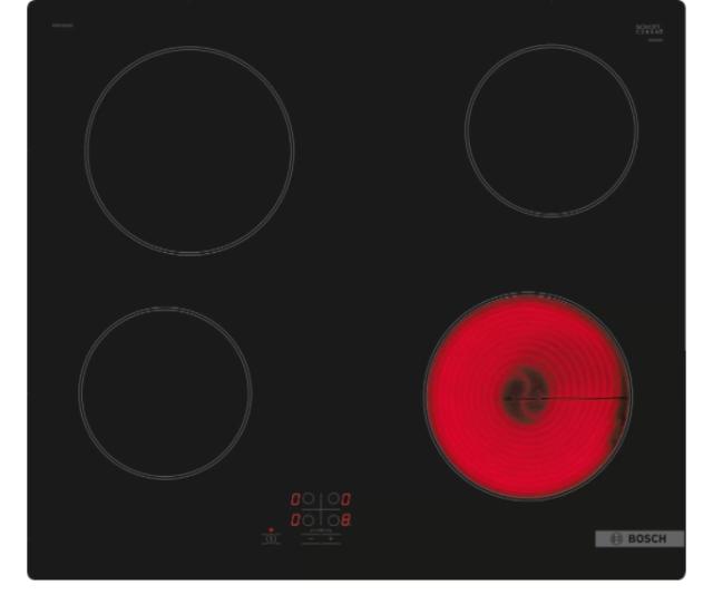 Готварски плот Bosch PKE61RAA2E, SER2, Electric cooktop, 60 cm, 4 zones, black, surface mount without frame