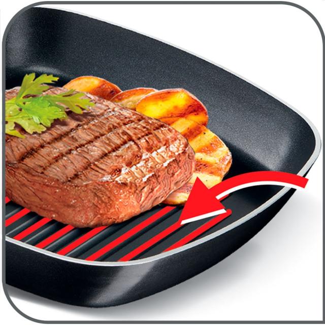 Тиган Tefal B5694053, Easy Plus Grill Frypan  26X26 cm