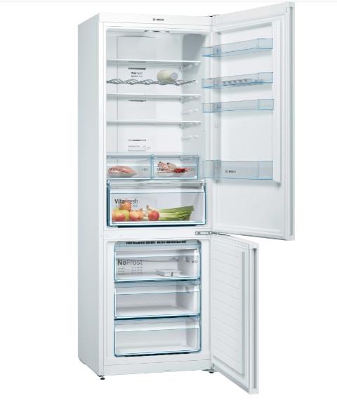 Хладилник Bosch KGN49XWEA, SER4, FS fridge-freezer NoFrost, E, 203/70/67cm, 438l(330+108), 40dB(C), IC, VitaFresh, White, display