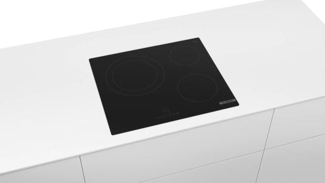 Готварски плот Bosch PKK611BB2E, SER4, Electric cooktop, 60 cm, Glass-ceramic hob, 3 zones, 1 extension, black, surface mount without frame
