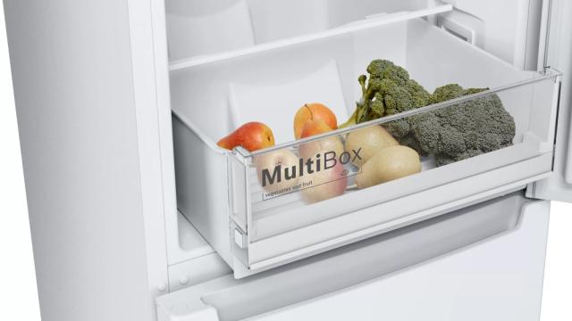 Хладилник Bosch KGN33NWEB, SER2, FS fridge-freezer NoFrost, E, 176/60/66cm, 282l(193+89), 42dB(D), MultiBox, white, HolidayMode