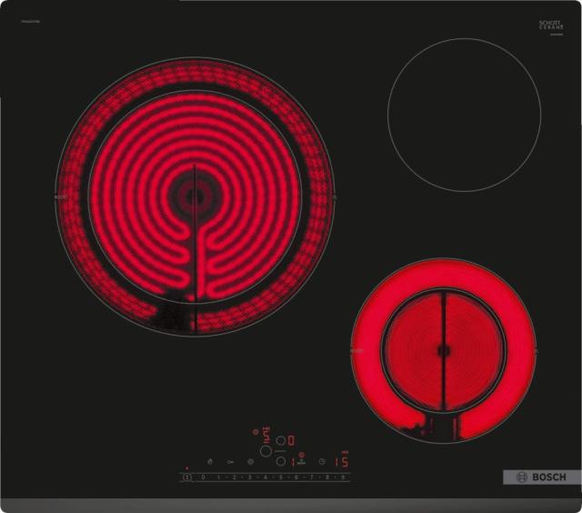 Готварски плот Bosch PKK631FP8E, SER6, 6 Electric hob 60 cm, 3 zones, 2 extensions, surface mount without frame, Black