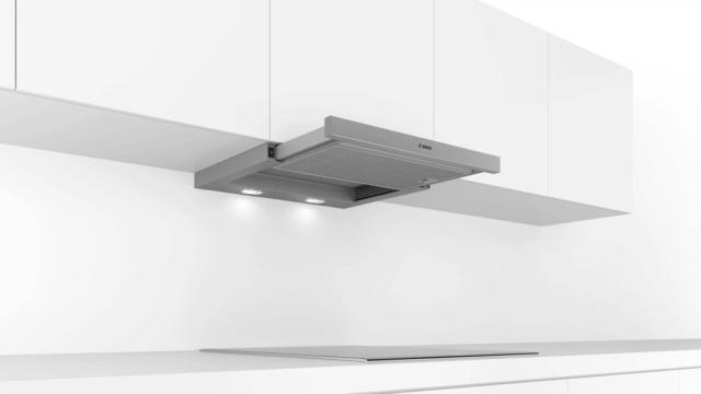 Аспиратор Bosch DFM064W54, SER2, Telescopic hood 60cm B, EcoSilence Drive, max 389 m3/h, 64dB, 3 speeds, LED light, front strip inox