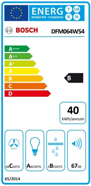Аспиратор Bosch DFM064W54, SER2, Telescopic hood 60cm B, EcoSilence Drive, max 389 m3/h, 64dB, 3 speeds, LED light, front strip inox