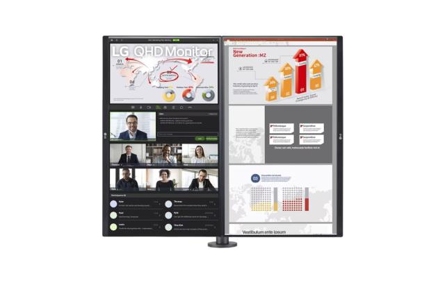 Монитор LG 27QP88DP-BS, 27" QHD Monitor Ergo Dual with Daisy Chain (2560x1440) IPS AG, sRGB 99%, HDR10, 75Hz, 5ms, 1000:1, Mega DFC, 350 cd/m2, AMD FreeSync, USB type-C, HDMI, Reader Mode, DisplayPort, Ergo Dual Stand with C-Clamp & Grommet, Tilt/Hei