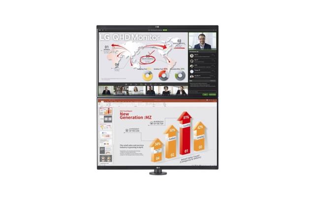 Монитор LG 27QP88DP-BS, 27" QHD Monitor Ergo Dual with Daisy Chain (2560x1440) IPS AG, sRGB 99%, HDR10, 75Hz, 5ms, 1000:1, Mega DFC, 350 cd/m2, AMD FreeSync, USB type-C, HDMI, Reader Mode, DisplayPort, Ergo Dual Stand with C-Clamp & Grommet, Tilt/Hei