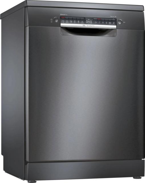 Съдомиялна Bosch SMS4HCC48E, SER4, Free-standing dishwasher, D, 9,5l, 14ps, 6p/4o, 44dB(B), Silence 41dB, 3rd drawer, Rackmatic, black inox, HC