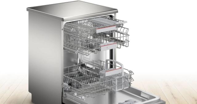 Съдомиялна Bosch SMS4ENI02E, SER4, Free-standing dishwasher, C, EcoDrying, 9,5l, 13ps, 6p/4o, 44dB(B), Silence 42dB, Extra Space 3rd basket, Rackmatic, inox, HC