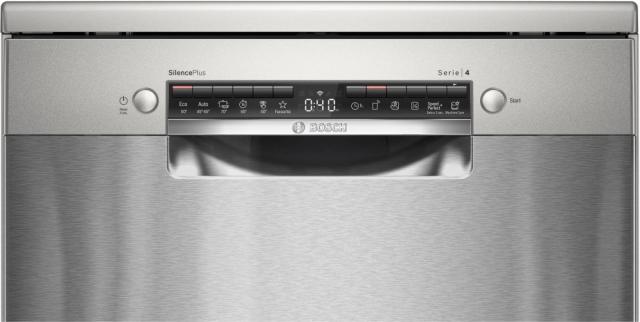 Съдомиялна Bosch SMS4ENI02E, SER4, Free-standing dishwasher, C, EcoDrying, 9,5l, 13ps, 6p/4o, 44dB(B), Silence 42dB, Extra Space 3rd basket, Rackmatic, inox, HC