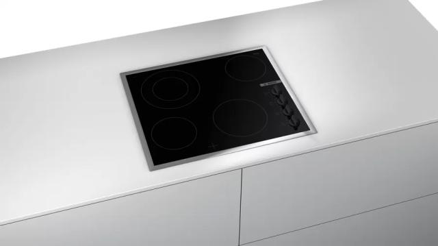 Готварски плот Bosch PKF645CA2E SER2, Electric cooktop, 4 zones, 1ext., Sword knobs, inox frame, 6,6 kW, 60 cm