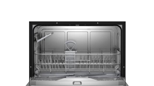 Съдомиялна Bosch SKS51E36EU, SER4, Compact dishwasher, F, Polinox, 8l, 6ps, 5p/1o, 49dB(C), black, Glass