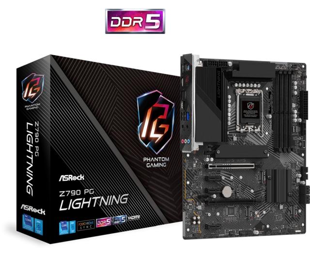 Дънна платка Asrock Z790 PG Lightning, LGA1700, DDR5, PCIe 5.0, 4 x M.2, 4 x SATA 3, HDMI, AMD CrossFire, ATX